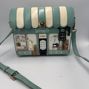 Vendula London Little Sewing Co Crossbody Grab Bag Teal Shopfront Boutique